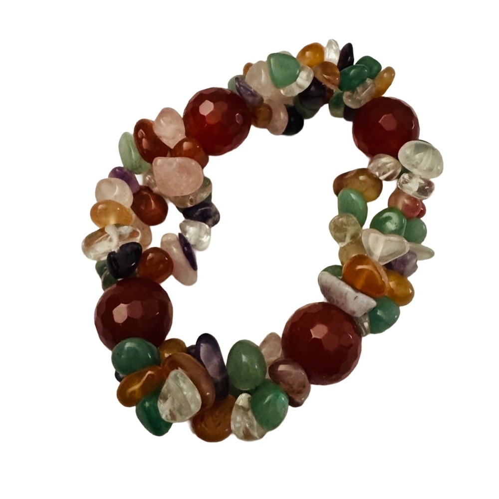 Multicolor Gemstone Stretch Bracelet – Vibrant Beaded Jewelry
